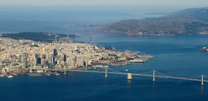 Aerial view of the the Port of San Francisco, California