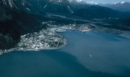 Aerial view of the Port of Seward, Alaska