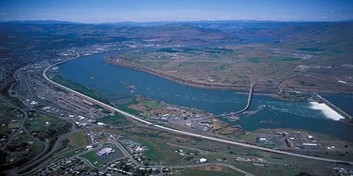 Aerial view of the the Port of The Dalles, Oregon
