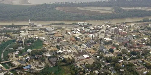 Aerial view of the the Port of Vicksburg, Mississippi