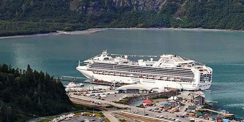 Aerial view of the the Port of Whittier, Alaska