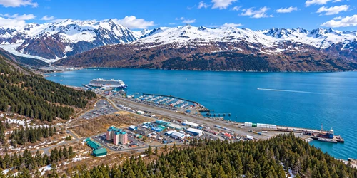Aerial view of the Port of Whittier, Alaska