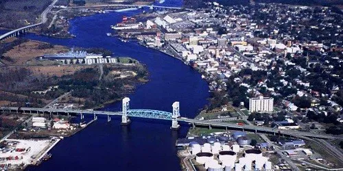 Aerial view of the the Port of Wilmington, North Carolina