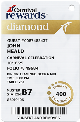 Carnival Cruise Line Sail and Sign Card