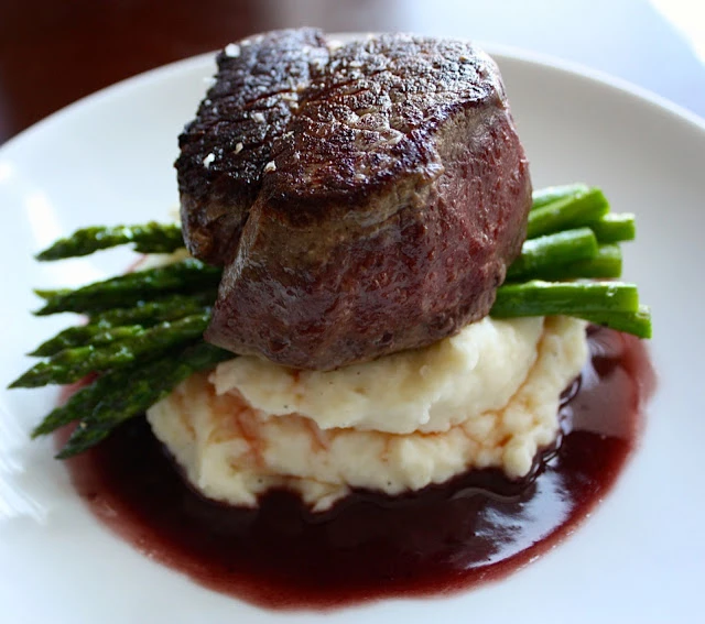 Filet Mignon with Red Wine Reduction & Roasted Garlic Mashed Potatoes Recipe - Disney Cruise Line