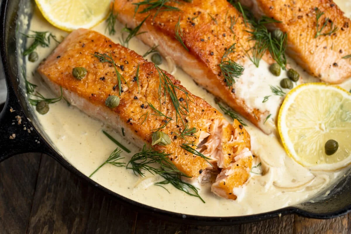 Pan-Seared Salmon with Lemon Dill Sauce Recipe - Norwegian Cruise Line