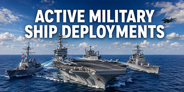 View Active Military Ship Deployments list and track ships in real-time