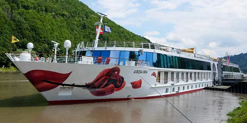 Live real-time river cruise ship tracking of A-ROSA Mia from A-ROSA Cruises