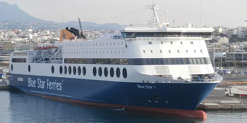 Live real-time cruise ferry tracking of Blue Star 1 from Blue Star Ferries