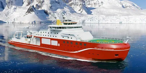 Live real-time research ship tracking of Sir David Attenborough from British Antarctic Survey