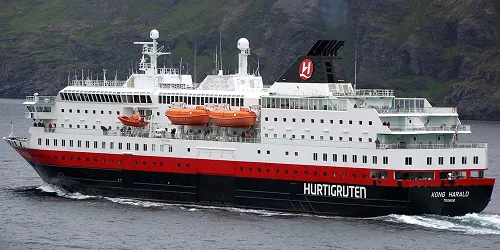 Live real-time ocean cruise ship tracking of MS Kong Harald from Hurtigruten
