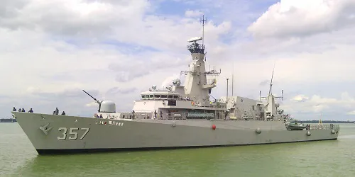 Live real-time tracking of military corvette KRI Bung Tomo from the Indonesian Navy