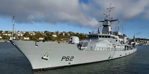 Live real-time tracking of military patrol ship LÉ James Joyce from the Irish Naval Service