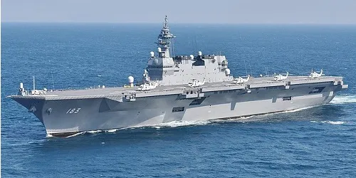 Live real-time tracking of military aircraft carrier JS Izumo from the Japan Maritime Self-Defense Force