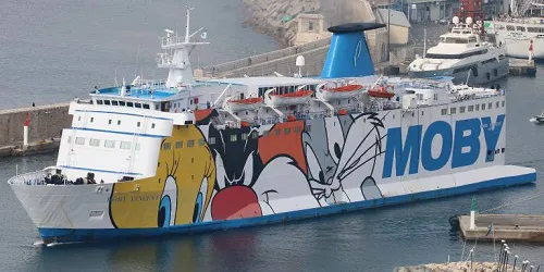 Live real-time cruise ferry tracking of Moby Vincent from Moby Lines