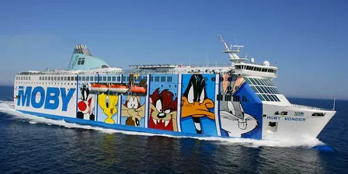 Live real-time cruise ferry tracking of Moby Wonder from Moby Lines