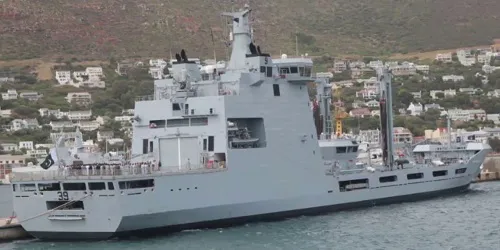 Live real-time tracking of military replenishment oiler PNS Moawin from the Pakistan Navy