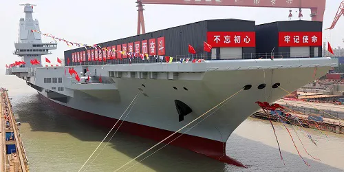 Live real-time tracking of military aircraft carrier Fujian from the People's Liberation Army (Chinese) Navy