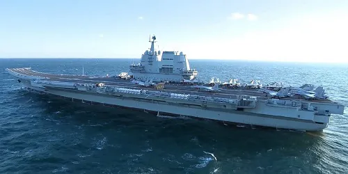 Live real-time tracking of military aircraft carrier Shandong from the People's Liberation Army (Chinese) Navy