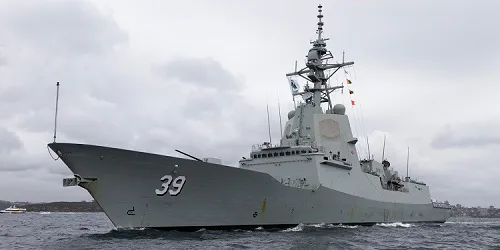 Live real-time tracking of military destroyer HMAS Hobart from the Royal Australian Navy