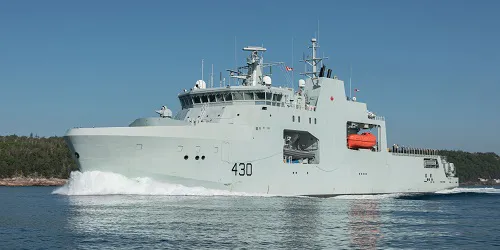 Live real-time tracking of military patrol ship HMCS Harry DeWolf from the Royal Canadian Navy