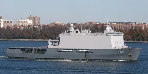 Live real-time tracking of military amphibious transport dock Johan de Witt from the Royal Netherlands Navy