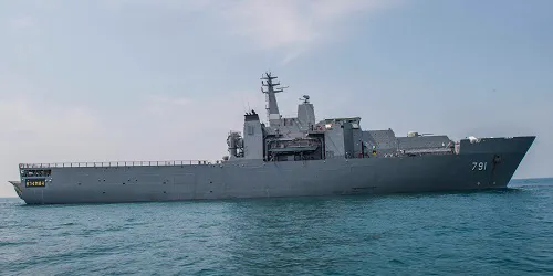 Live real-time tracking of military amphibious transport dock HTMS Angthong from the Royal Thai Navy
