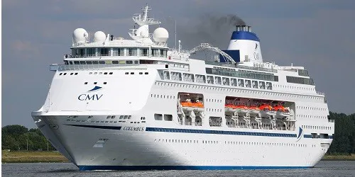 Live real-time ocean cruise ship tracking of Columbus from Seajets