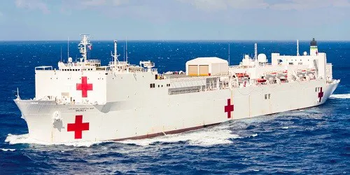 Live real-time tracking of military hospital ship USNS Mercy from the United States Navy Military Sealift Command