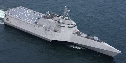 Live real-time tracking of military littoral combat ship USS Charleston from the United States Navy