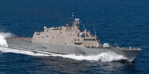 Live real-time tracking of military littoral combat ship USS Detroit from the United States Navy