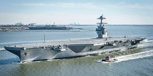 Live real-time tracking of military aircraft carrier USS Gerald R. Ford from the United States Navy