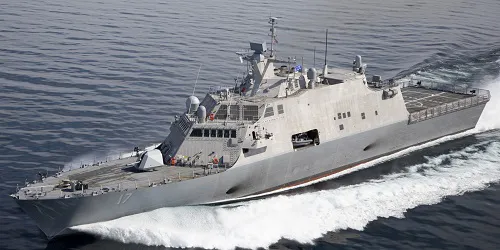 Live real-time tracking of military littoral combat ship USS Indianapolis from the United States Navy