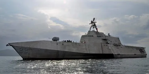 Live real-time tracking of military littoral combat ship USS Kansas City from the United States Navy