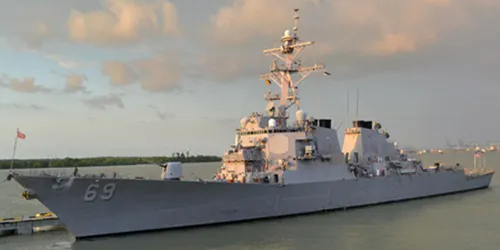 Live real-time tracking of military destroyer USS Milius from the United States Navy