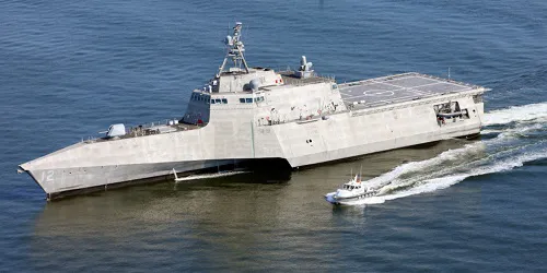 Live real-time tracking of military littoral combat ship USS Omaha from the United States Navy