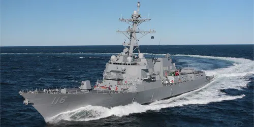 Live real-time tracking of military destroyer USS Thomas Hudner from the United States Navy