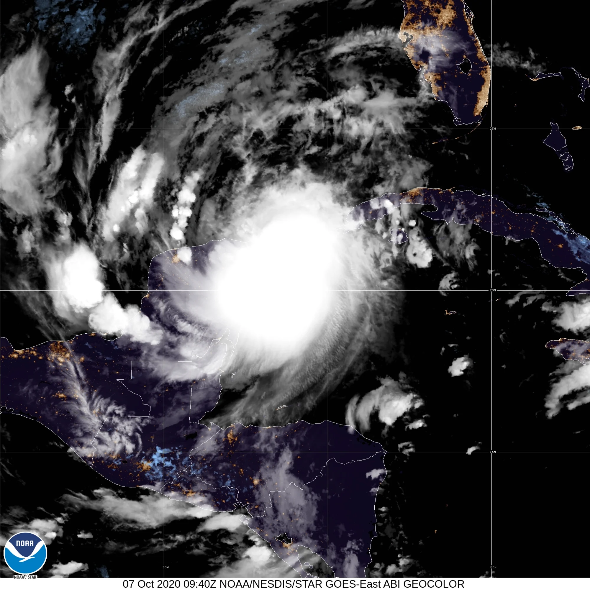 Category 4 Hurricane Delta (2020) Landfall Satellite Image