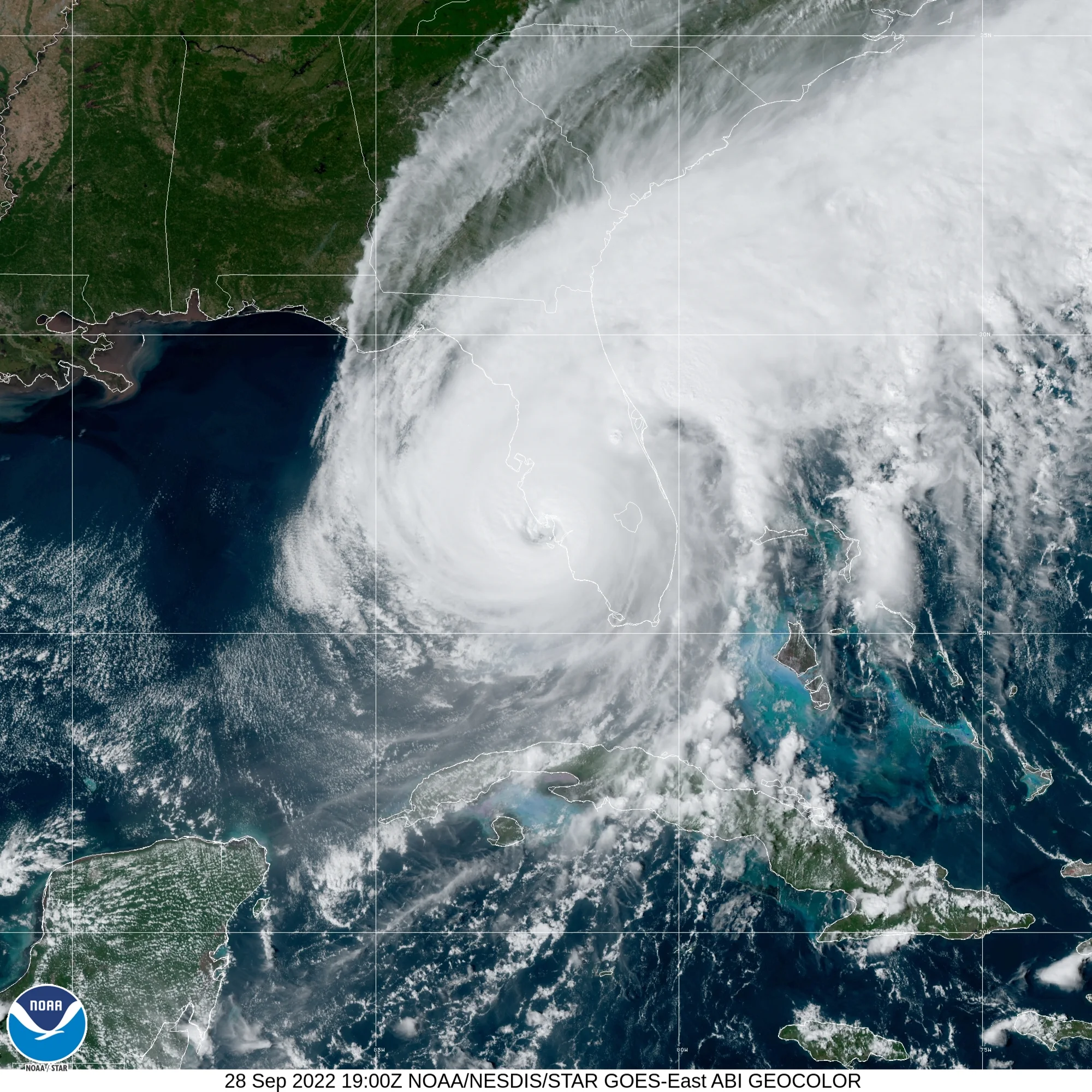 Category 4 Hurricane Ian (2022) Peak Intensity Satellite Image