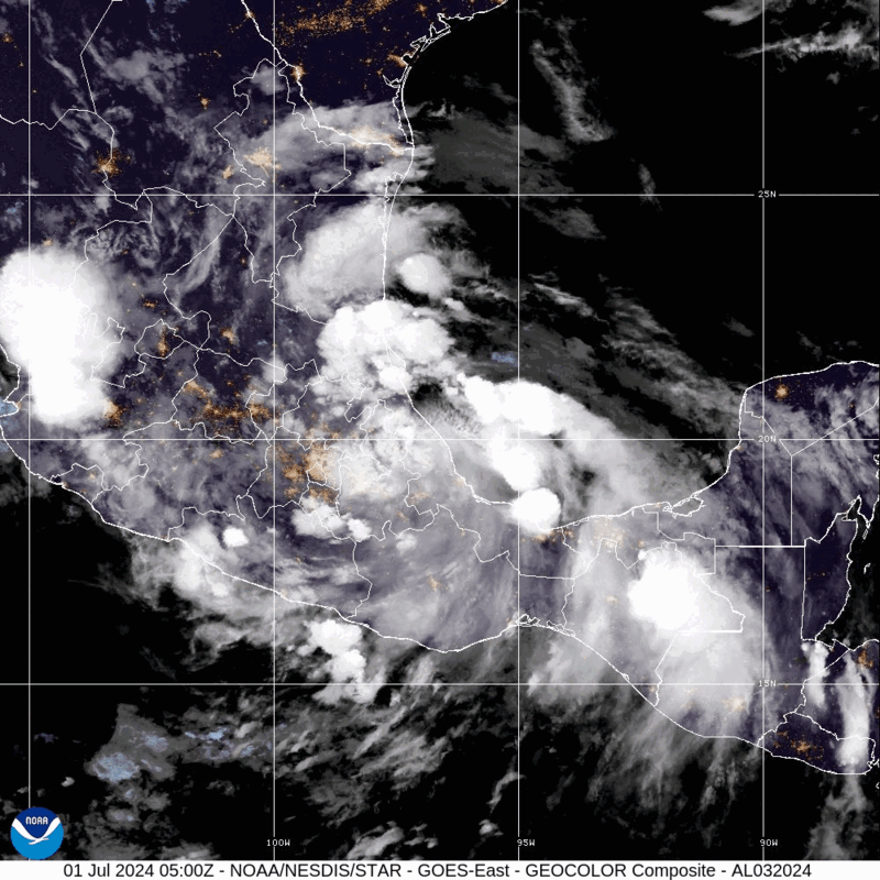 Tropical Storm Chris (2024) Peak Intensity Satellite Image Animation