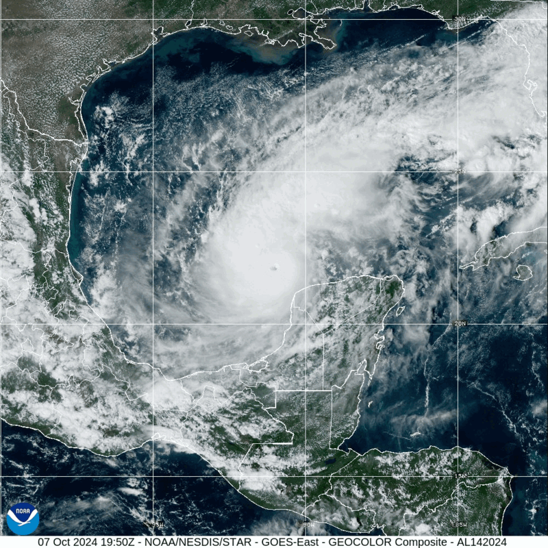 Category 5 Hurricane Milton (2024) Peak Intensity Satellite Image Animation