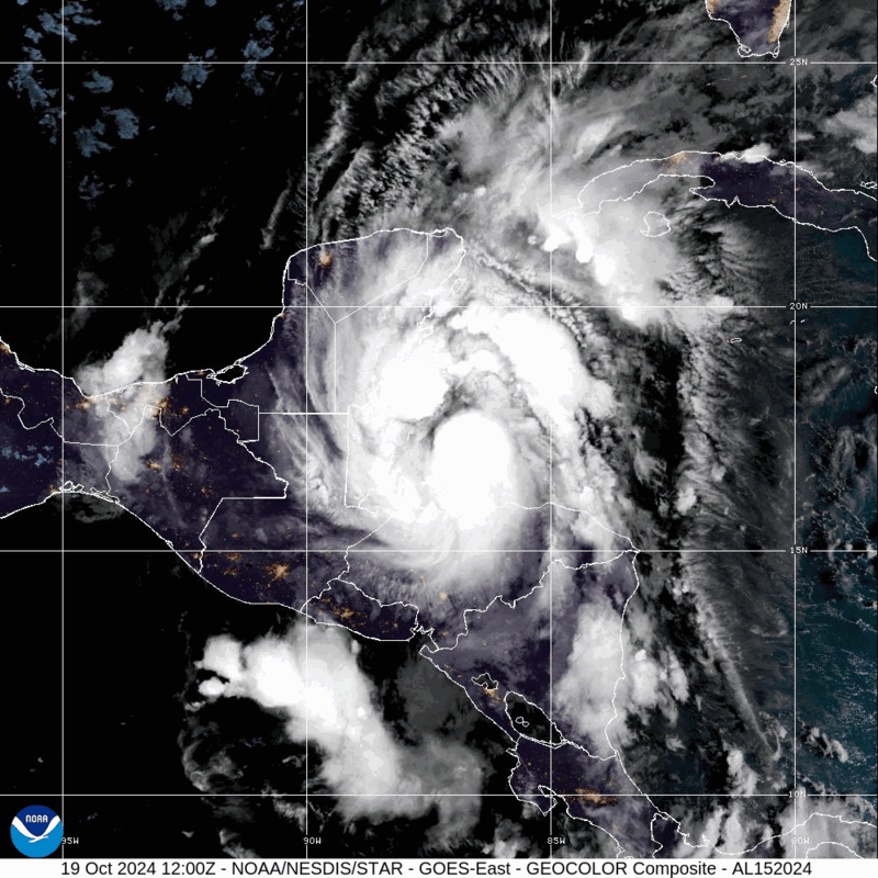Tropical Storm Nadine (2024) Peak Intensity Satellite Image Animation