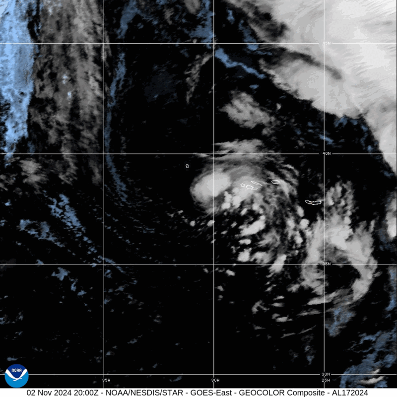 Subtropical Cyclone Patty (2024) Peak Intensity Satellite Image Animation