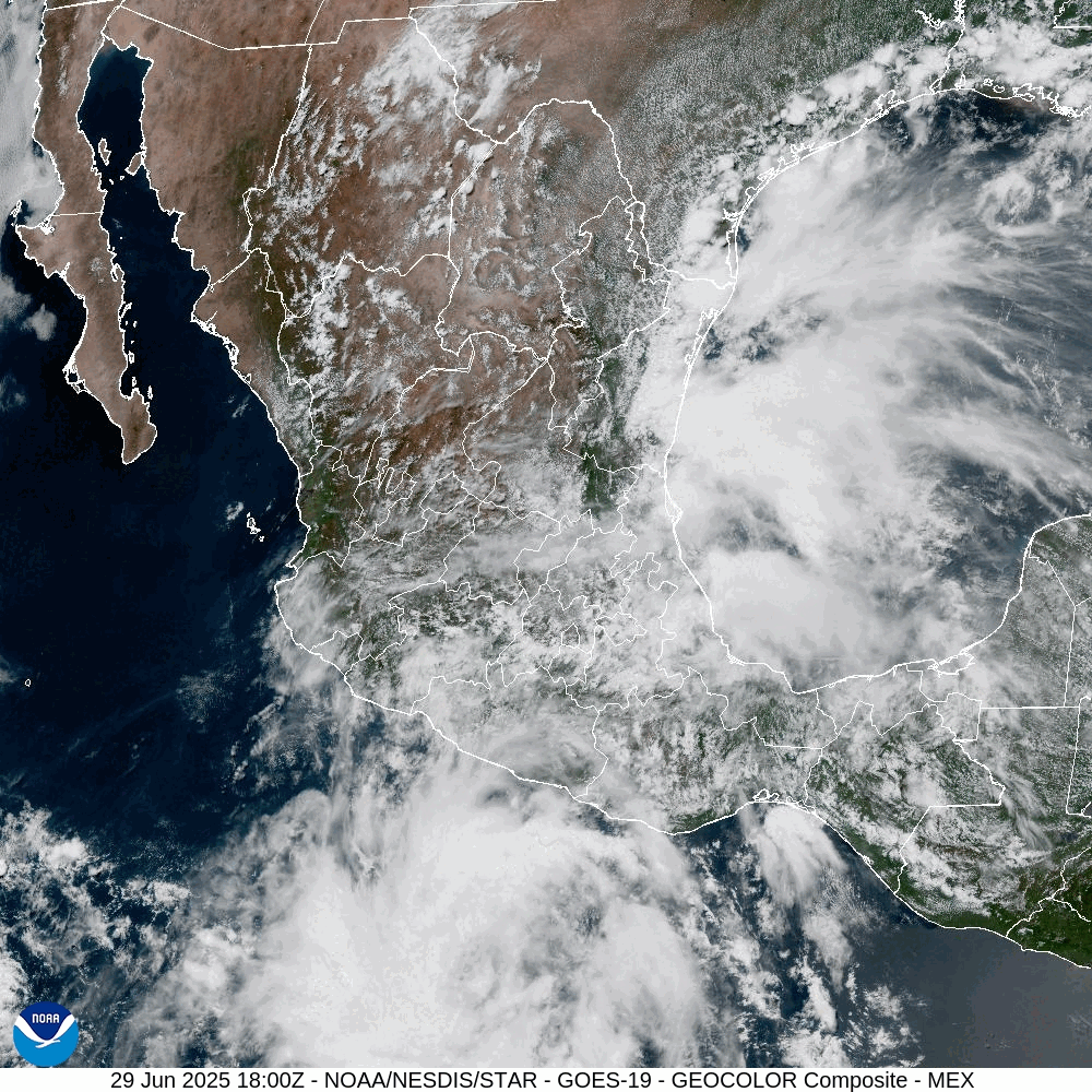 Tropical Storm Barry (2025) Landfall Satellite Image Animation