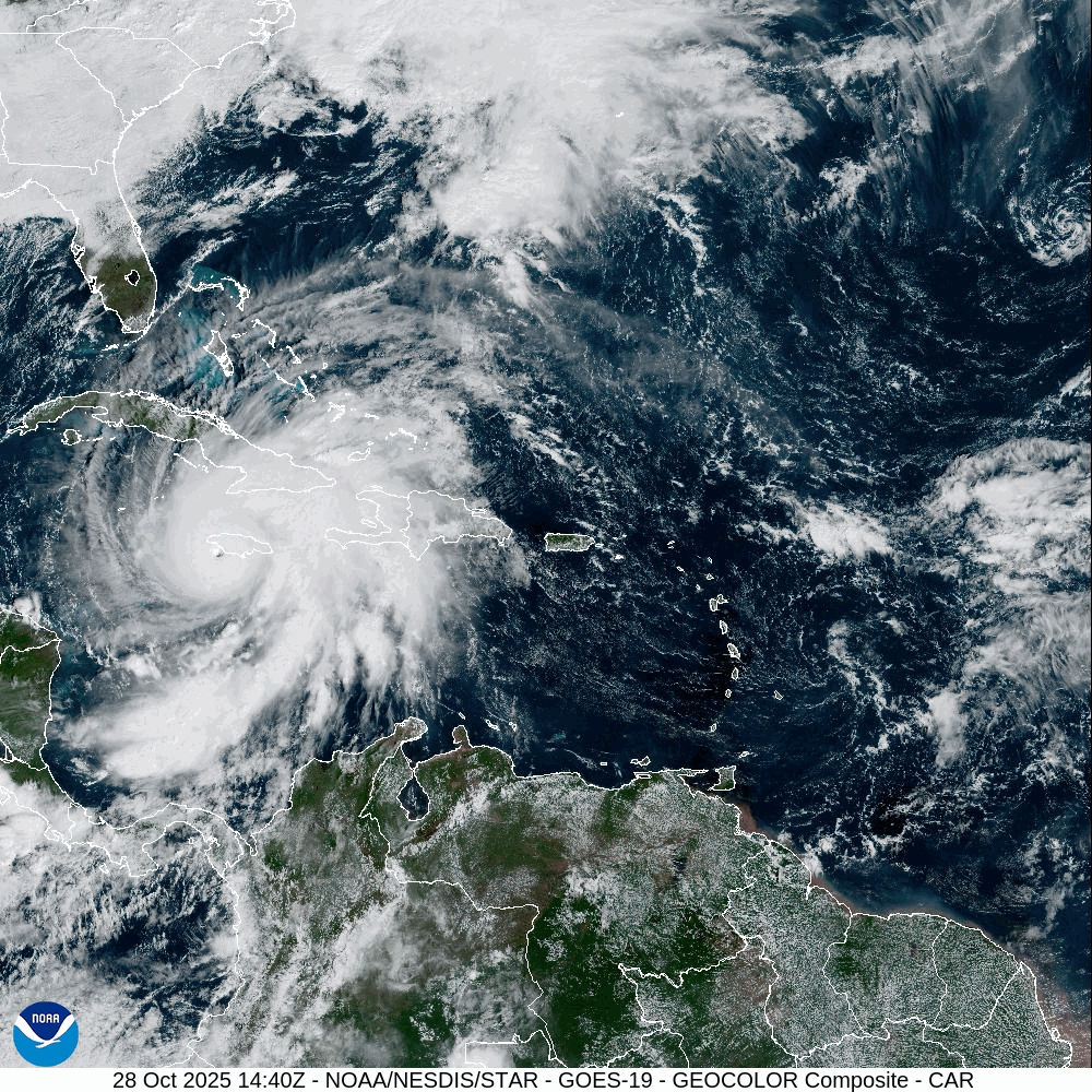 Category 5 Hurricane Melissa (2025) Landfall Satellite Image Animation