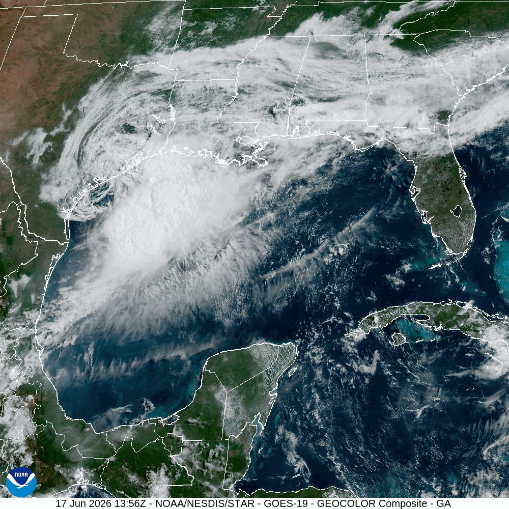 Tropical Storm Arthur (2026) Landfall Satellite Image Animation