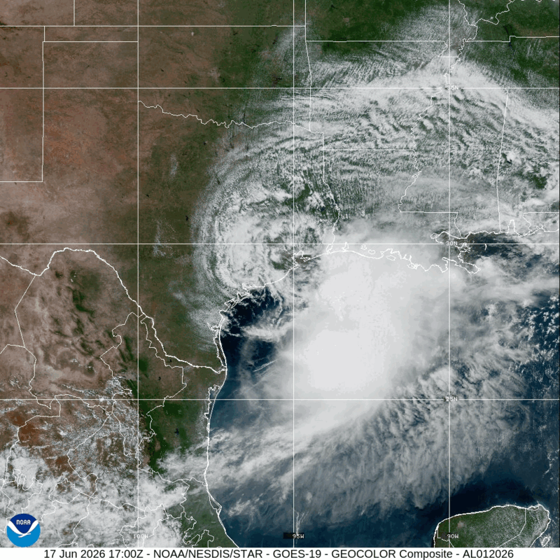 Tropical Storm Arthur (2026) Peak Intensity Satellite Image Animation