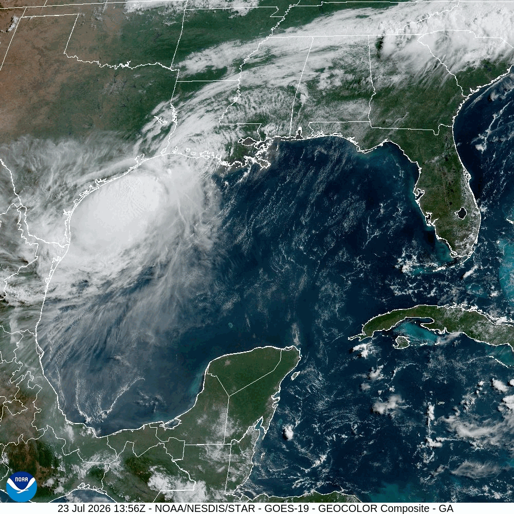 Tropical Storm Bertha (2026) Landfall Satellite Image Animation