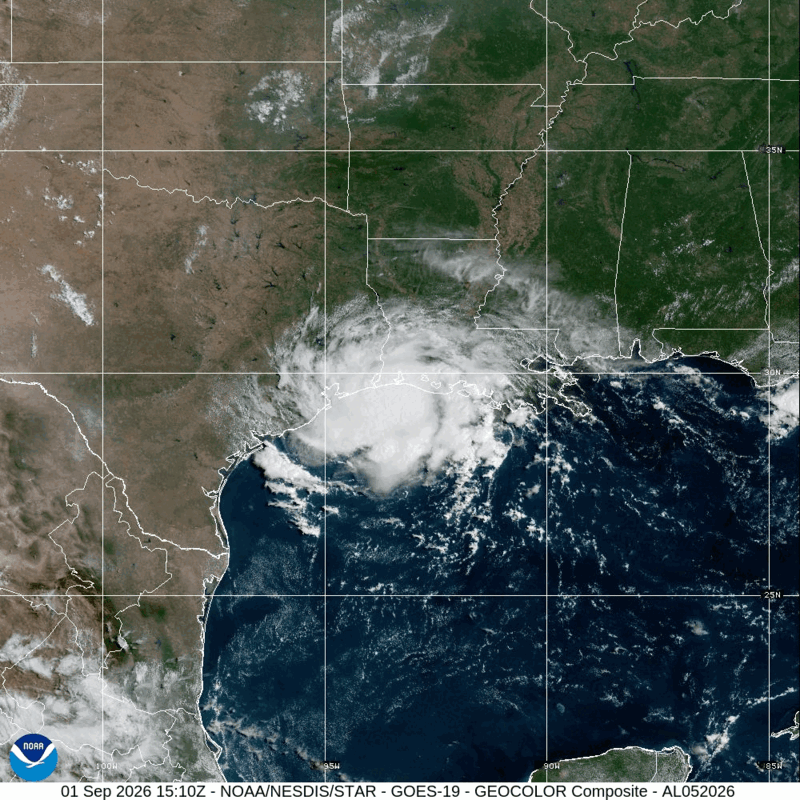 Tropical Storm Edouard (2026) Peak Intensity Satellite Image Animation