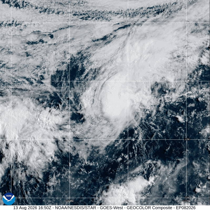 Tropical Storm Hernan (2026) Peak Intensity Satellite Image Animation